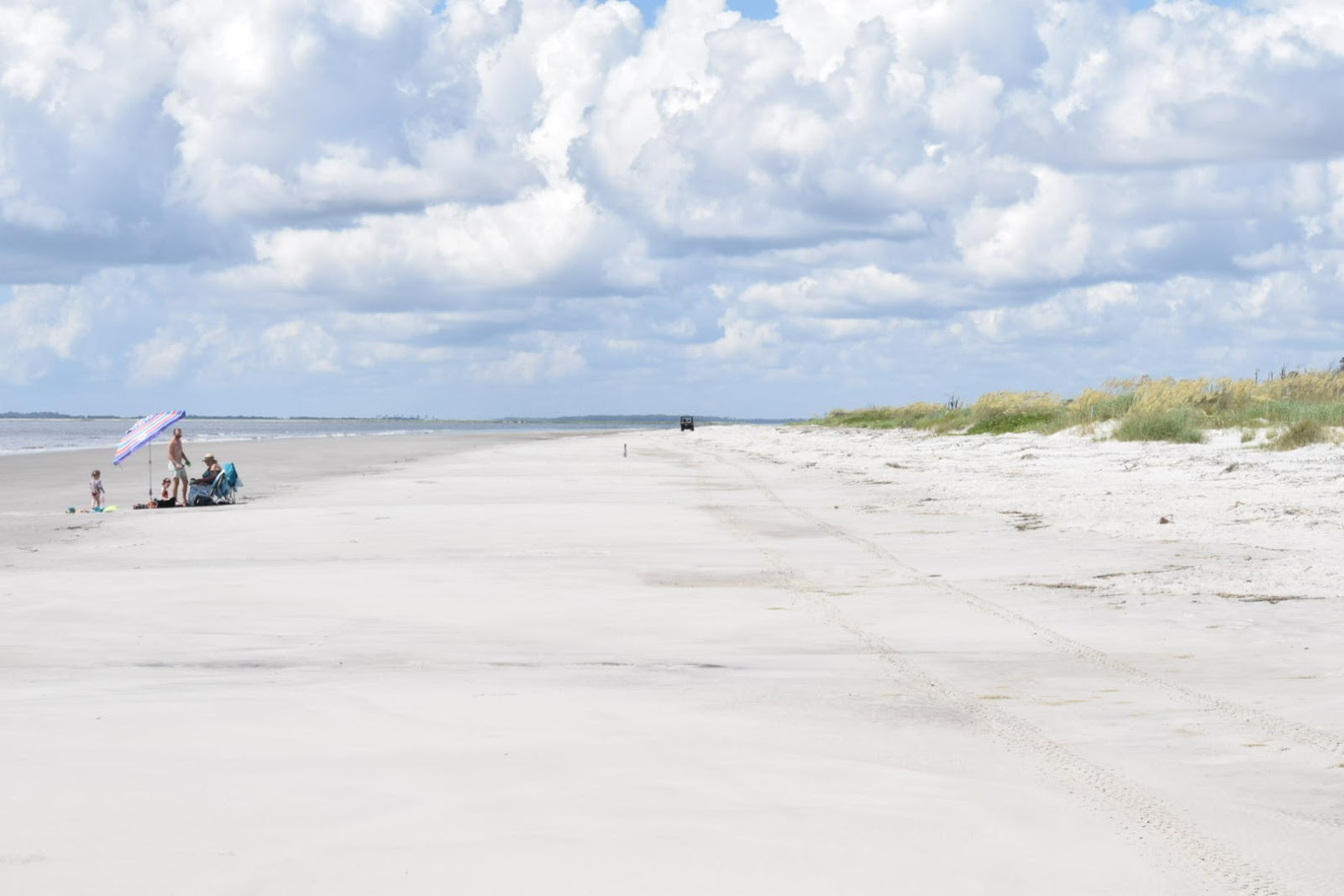 Sapelo Island'in fotoğrafı parlak kum yüzey ile