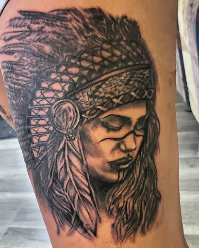 Explore gangsta tattoo ideas, creative tattoo ideas in Shelbyville, available at The Copper Phoenix