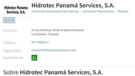 Hidrotec Panamá Services, S A