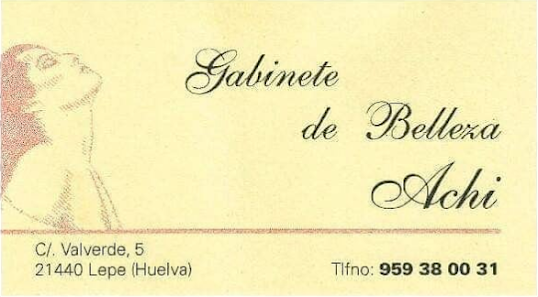Gabinete de Belleza Achi C. Valverde, 5, 21440 Lepe, Huelva, España