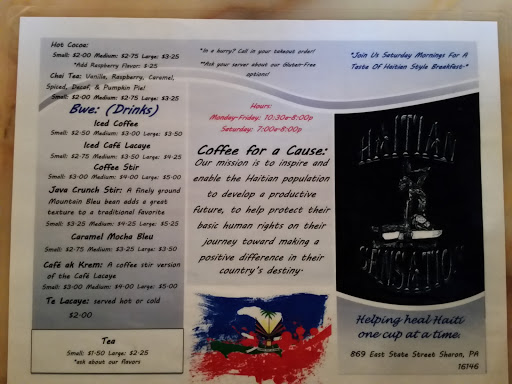 Caribbean Restaurant «Haitian Sensation Coffee Shop», reviews and photos, 869 E State St, Sharon, PA 16146, USA