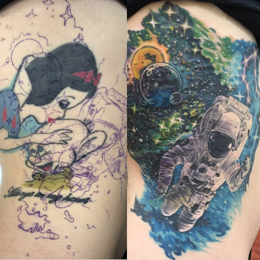 Explore road tattoo ideas, creative tattoo ideas in Wallingford, available at Tattoolios Tattoo Emporium