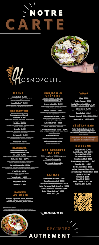 Menu / carte de Le Kosmopolite à Nice