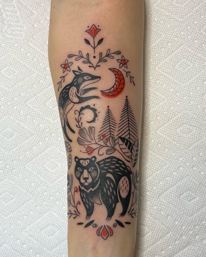 Explore lower abdominal tattoo ideas, creative tattoo ideas in Omaha, available at Black Squirrel Omaha