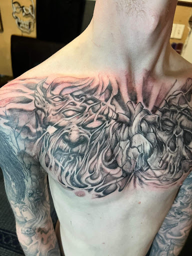 Explore tattoo ideas for family names, creative tattoo ideas in Roanoke, available at RailYard INK