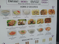 Menu du Sushi Club buffet à volonté à Paris