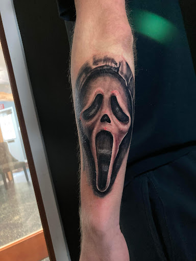 Explore behind ear tattoo ideas for guys, creative tattoo ideas in Latrobe, available at Kings and myths tattoos