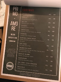Menu / carte de Primo Amore by Pappagallo à Nice