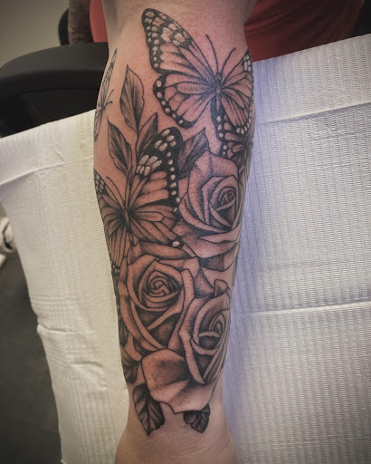 Explore elbow tattoo ideas for guys, creative tattoo ideas in Connellsville, available at Sugar Hill Tattoo Studio
