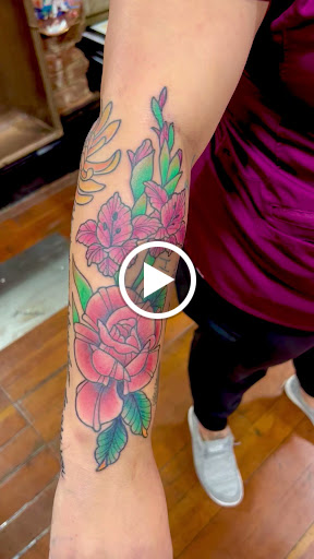 Explore colorful flower tattoo ideas, creative tattoo ideas in Oroville, available at Oroville Tattoo