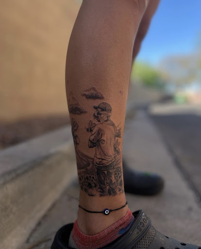 Explore men neck tattoo ideas, creative tattoo ideas in Peoria, available at Modern Ink Tattoo