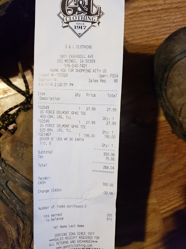 Clothing Store «G&L Clothing», reviews and photos, 1801 Ingersoll Ave, Des Moines, IA 50309, USA