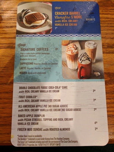 American Restaurant «Cracker Barrel Old Country Store», reviews and photos, 350 S Mt Juliet Rd, Mt Juliet, TN 37122, USA