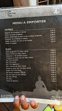 Menu / carte de Les Délices Thai à Saint-Pierre