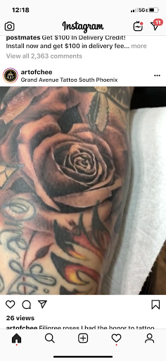 Explore railroad tattoo ideas, creative tattoo ideas in Phoenix, available at Grand Avenue Tattoo & Piercings