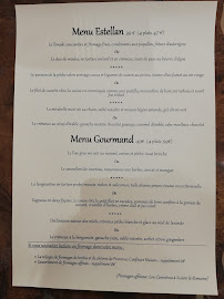 Menu du L'Estellan à Lorgues