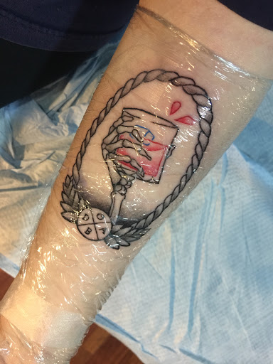 Explore smile now cry later tattoo ideas, creative tattoo ideas in Jeannette, available at Damaged Legacy Studios