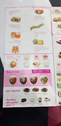 Paradise Sushi à Lille menu