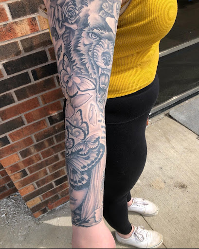 Explore line tattoo ideas for guys, creative tattoo ideas in Stevens Point, available at Black Rabbit Tattooing
