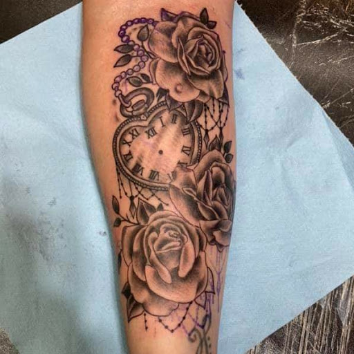 Explore stillbirth tattoo ideas, creative tattoo ideas in Mckinney, available at Borrowed Time Fine Art Gallery Tattoo Shop