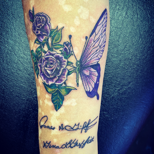 Explore music sleeve tattoo ideas, creative tattoo ideas in Colorado Springs, available at Skin Evolution Tattoo