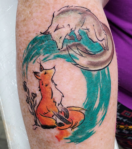 Explore hand print tattoo ideas, creative tattoo ideas in Shelbyville, available at The Copper Phoenix