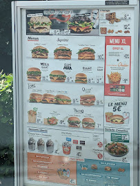 Menu du Quick Melun Boissenart à Cesson