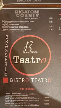 Carte du Bistro Teatro à Antibes