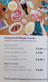 Ristorante Rifugio Crucolo à Scurelle menu