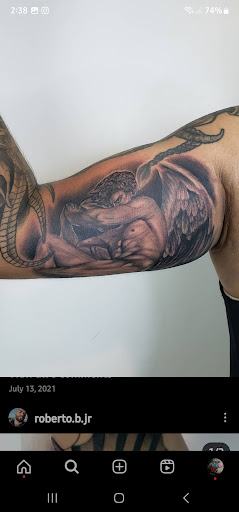 Explore full sleeve tattoo ideas for men, creative tattoo ideas in Riverside, available at Darkstar Tattoo CA