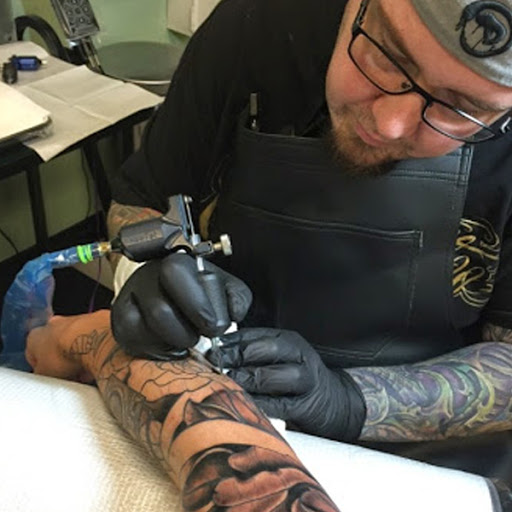 Explore tattoo sleeve ideas with trees, creative tattoo ideas in Fontana, available at Dark Hearts Tattoo Gallery
