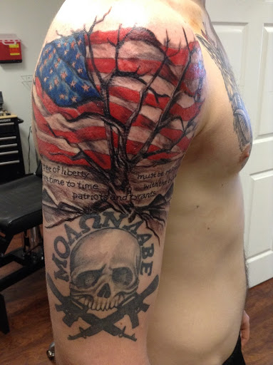 Explore women's arm sleeve tattoo ideas, creative tattoo ideas in Seymour, available at American Gypsy Tattoo Corp.