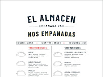 Carte du EL ALMACEN empanada bar à Toulouse