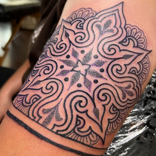 Explore jesus tattoo sleeve ideas, creative tattoo ideas in Buffalo, available at True Gloom Tattoo Studio