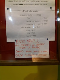 Menu / carte de Tre Ruote à Monticello d'Alba