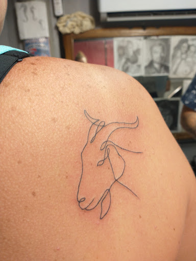 Explore cowgirl tattoo ideas, creative tattoo ideas in Port Aransas, available at SHARK ATTACK TATTOO