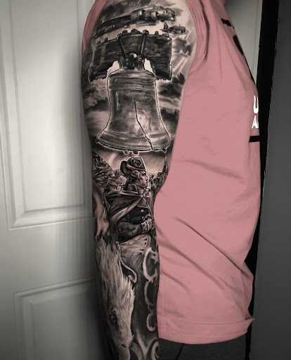 Explore michael myers tattoo ideas, creative tattoo ideas in West Chester, available at Double Diamond Tattoos