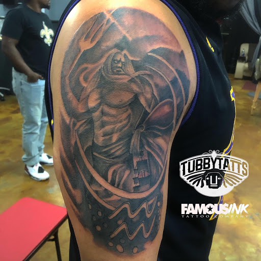 Explore outer space tattoo ideas, creative tattoo ideas in Hammond, available at Famous Ink, Inc.