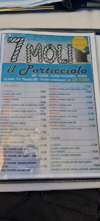 Menu / carte de 7 Moli Pizzeria Osteria à Golene