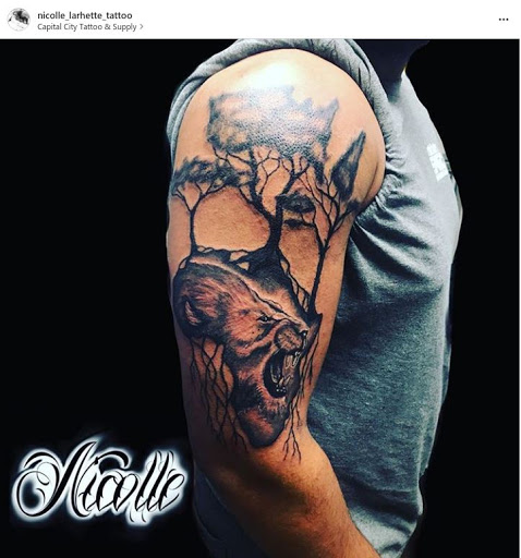 Explore black mamba tattoo ideas, creative tattoo ideas in Concord, available at Capital City Tattoo LLC