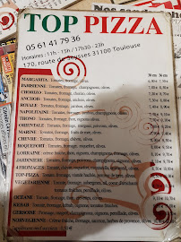 Menu / carte de Top'Pizza à Toulouse