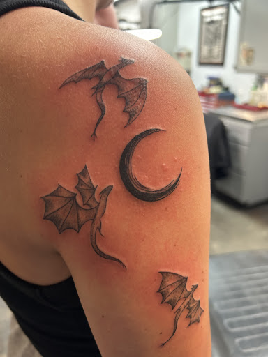 Explore space filling tattoo ideas, creative tattoo ideas in Weatherford, available at 1ST REVELATION TATTOO