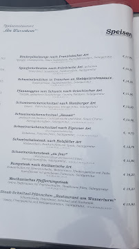 Menu / carte de Gaststätte Am Wasserturm à Weißwasser