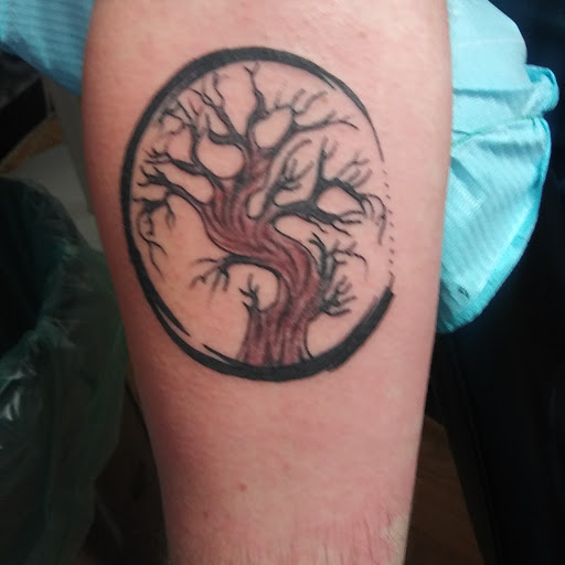 Explore good full sleeve tattoo ideas, creative tattoo ideas in Columbus, available at Stingin Ink Tattoos