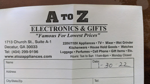 Appliance Store «A To Z Electronics & Gifts», reviews and photos, 1713 Church St, Decatur, GA 30033, USA