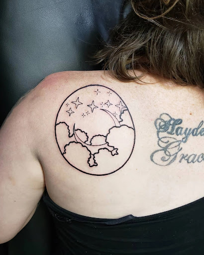 Explore morticia and gomez tattoo ideas, creative tattoo ideas in Winter Haven, available at Pinkys Place Winter Haven