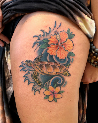 Explore heart name tattoo ideas, creative tattoo ideas in Lahaina, available at Sweet Trade Tattoo