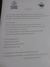 Menu du Caffe' Del Forte Di Michialino Loris E Rivoira Patrick Snc à Torre Pellice