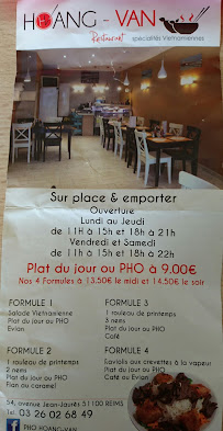 Hoang Van à Reims menu
