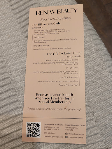 Beauty Salon «Renew Beauty Med Spa & Salon», reviews and photos, 8687 N Central Expy, Dallas, TX 75225, USA